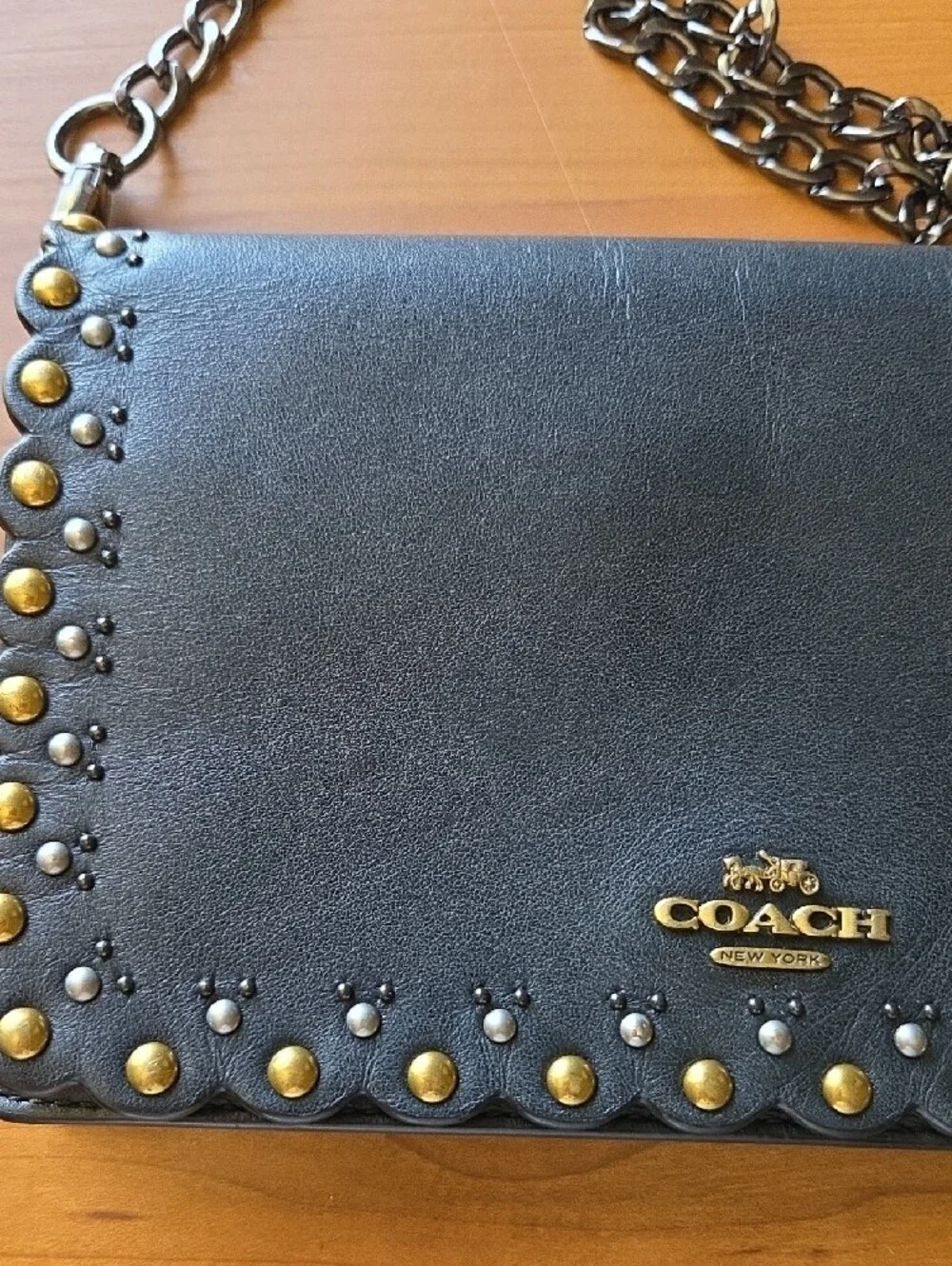Coach Hayden Foldover Crossbody Clutch with Scallop Rivets Studs - Picture 4 of 13